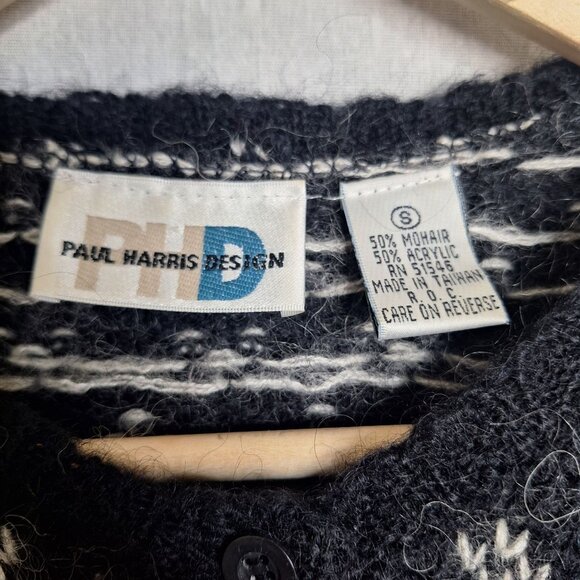 💙 Paul Harris Mohair Blend Warm Cardigan Sweater Size S/M Nordical Holidays Fal - Picture 4 of 7